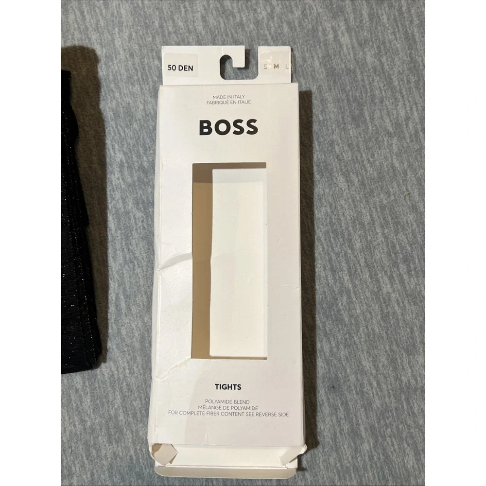 Hugo Boss Tights Black Sparkle Women Medium‎ 50 DEN Full Length Flat Seam New